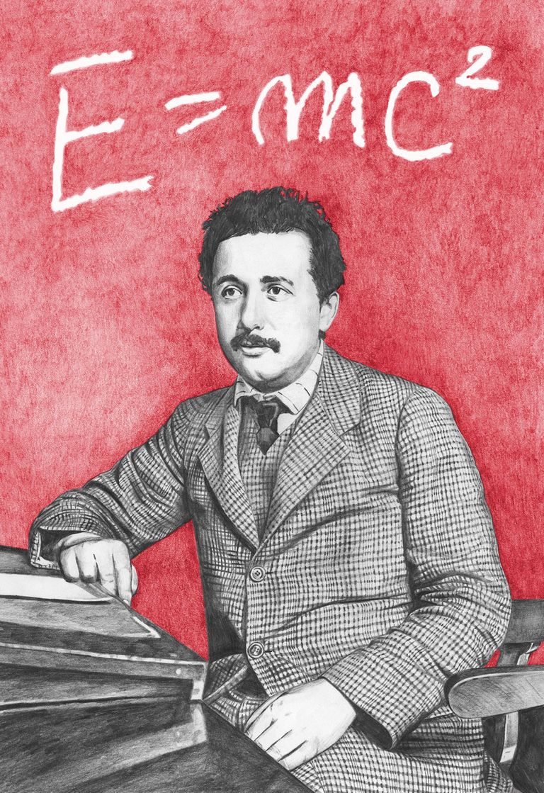Albert Einstein in einer Illustration von Alina Günter