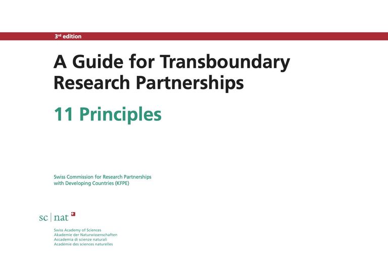 KFPE Guide for Transboundary Research Partnerships KFPE Guide for Transboundary Research Partnerships