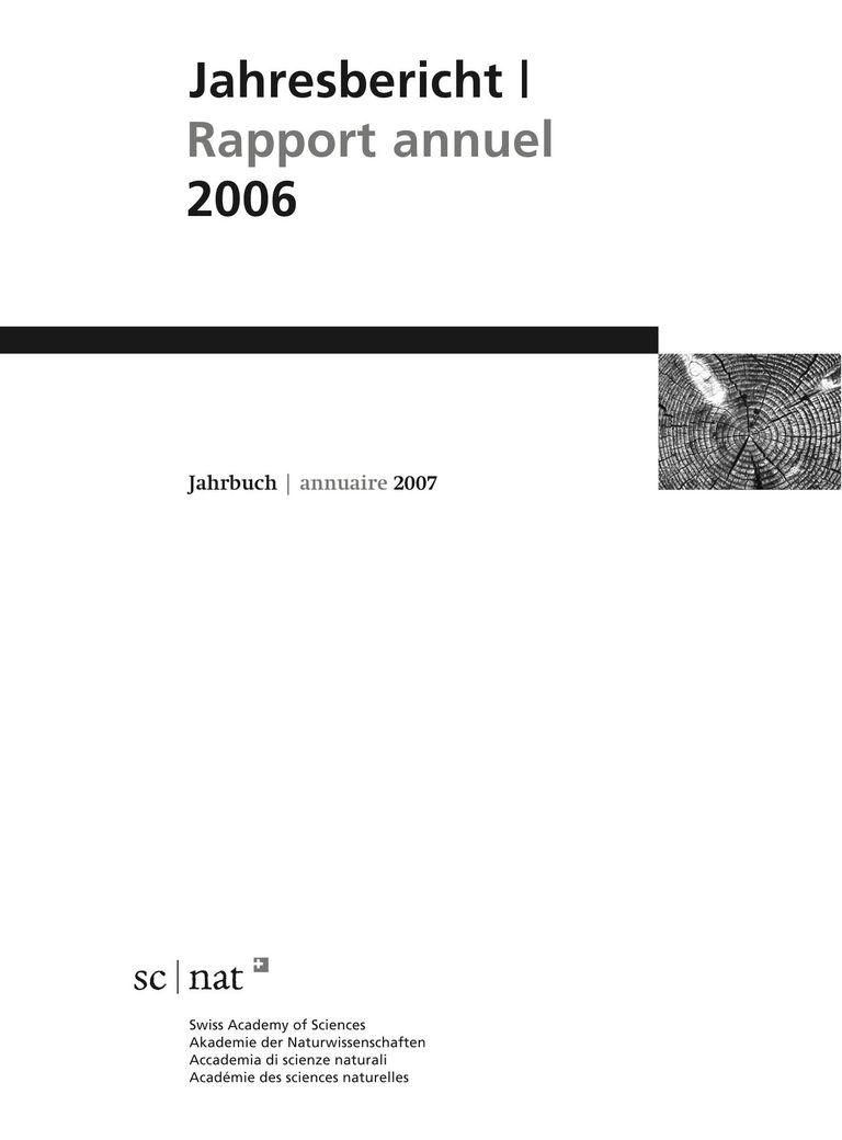 Annuaire 2007 de la SCNAT