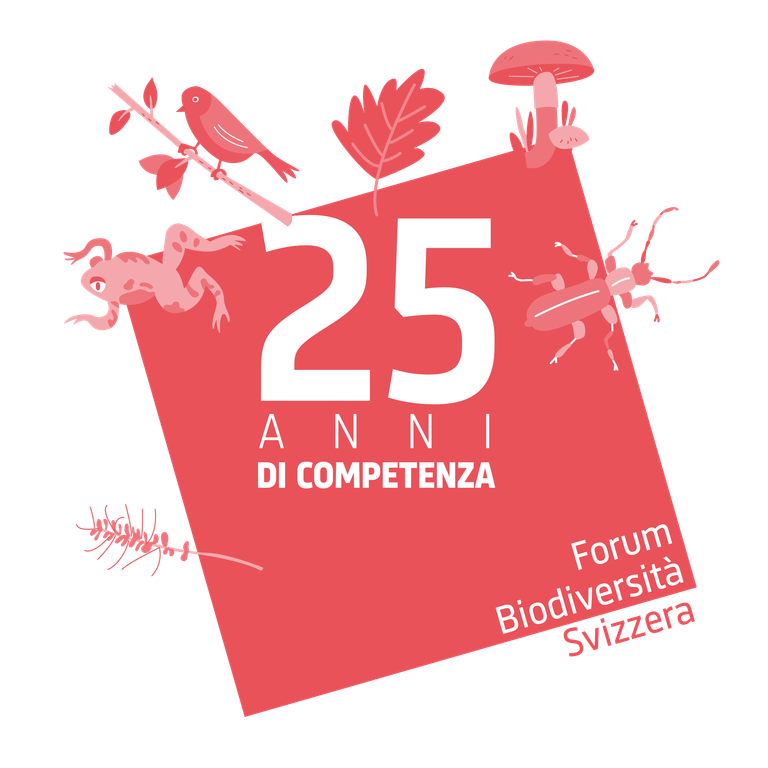 Logo 25 anni Forum Biodiversità Svizzera