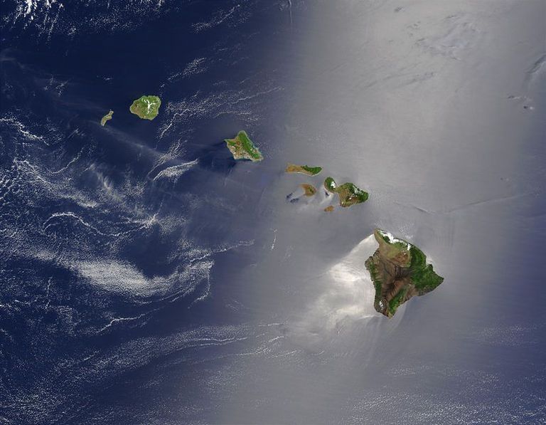 Satellitenbild des Archipels Hawaii