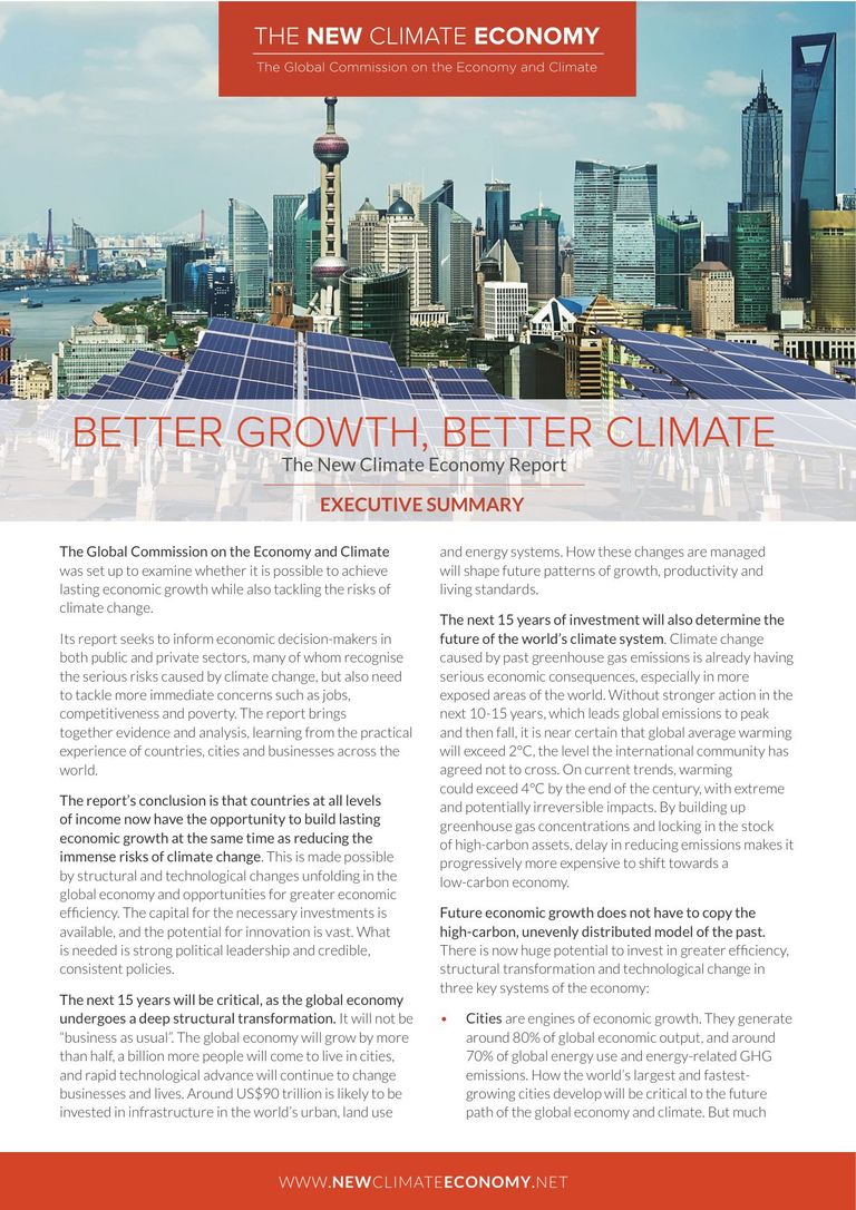 Executive Summary: Better Growth - Better Climate