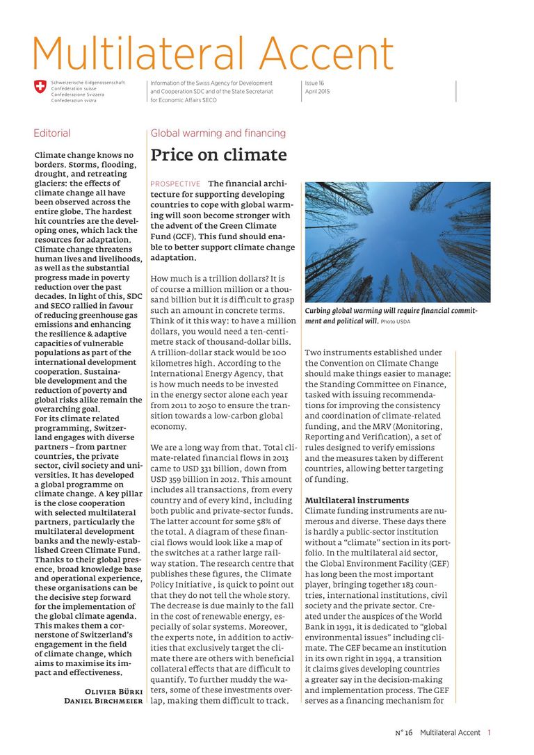 Download The Multilateral Accent Issue 16 April 2015: Global warming and financing
