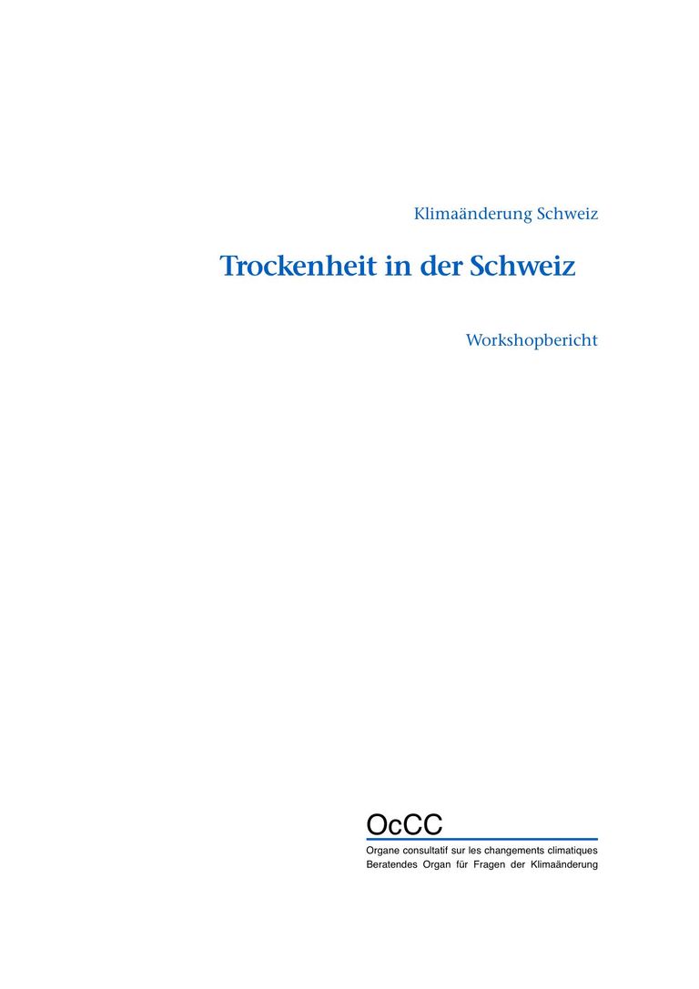 Workshopbericht: Trockenheit in der Schweiz