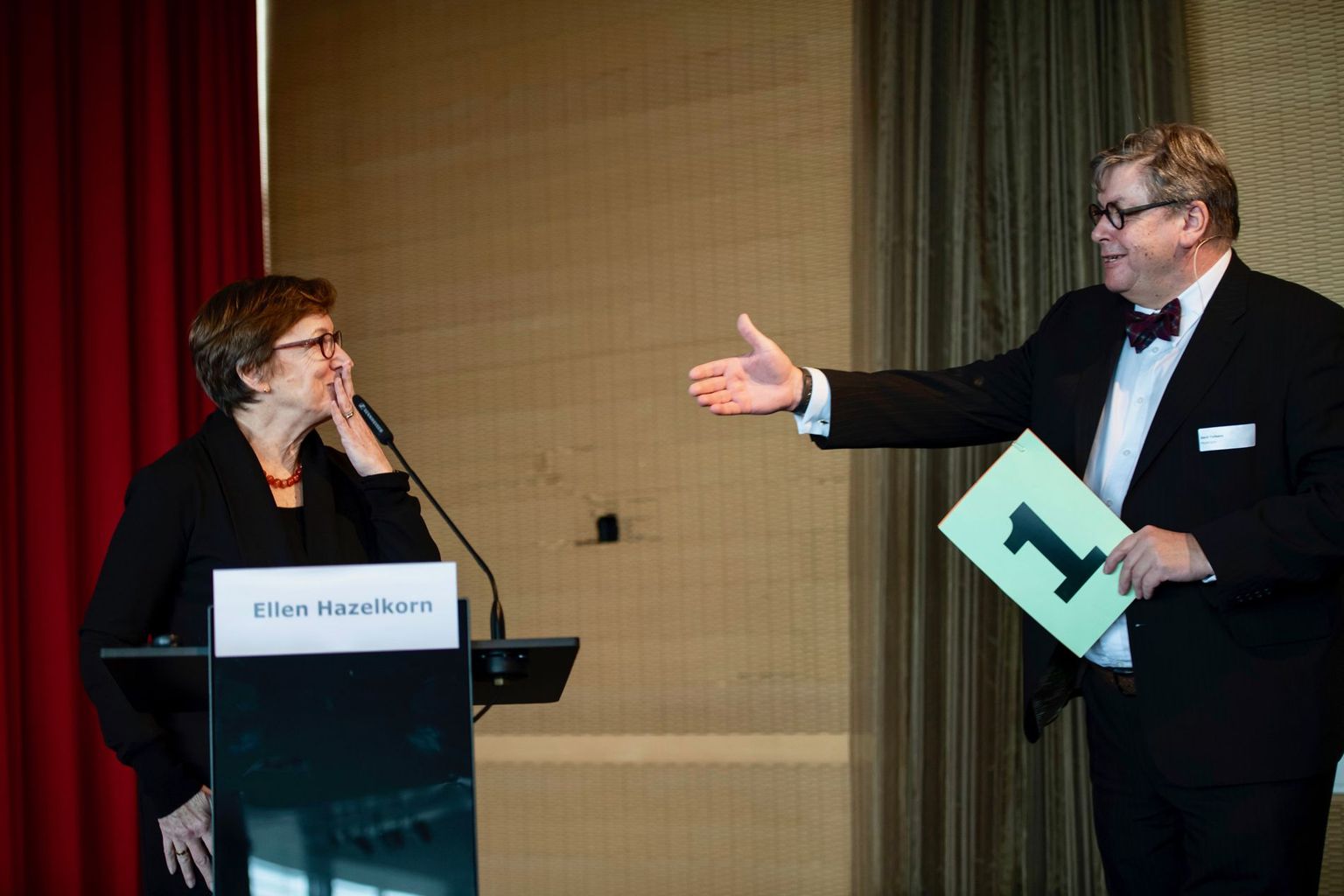 Ellen Hazelkorn with conference moderator Gerd Folkers Ellen Hazelkorn with conference moderator Gerd Folkers