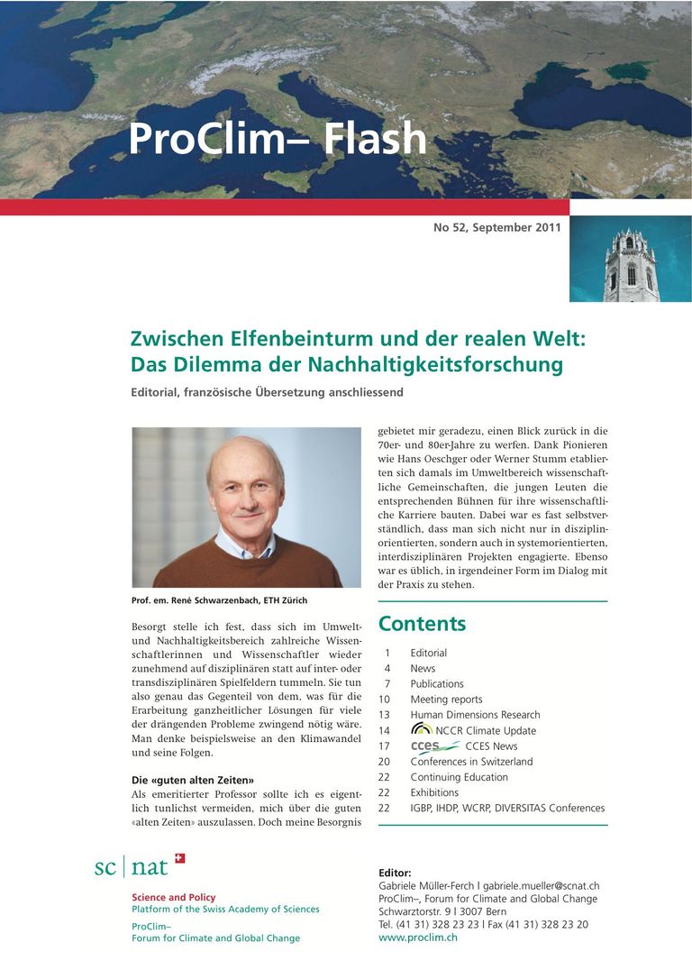 entire publication: ProClim- Flash 52 / Edito René Schwarzenbach