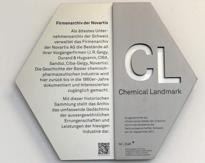 Chemical Landmark: Firmenarchiv der Novartis