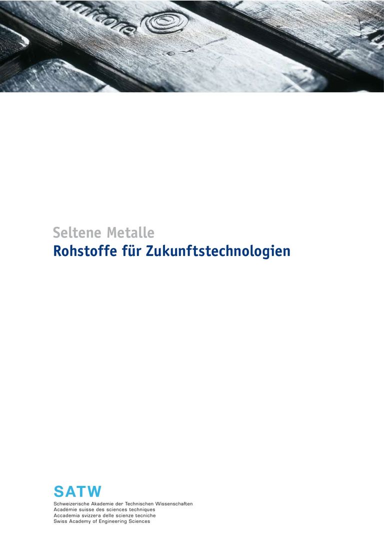 Publikation runterladen: Seltene Metalle – Rohstoffe für Zukunftstechnologien