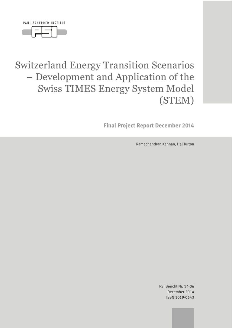 Report "Switzerland Energy Transition Scenarios": Swiss Energy System Model (STEM)