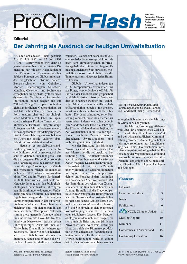 Editorial H. Fritz Schweingruber