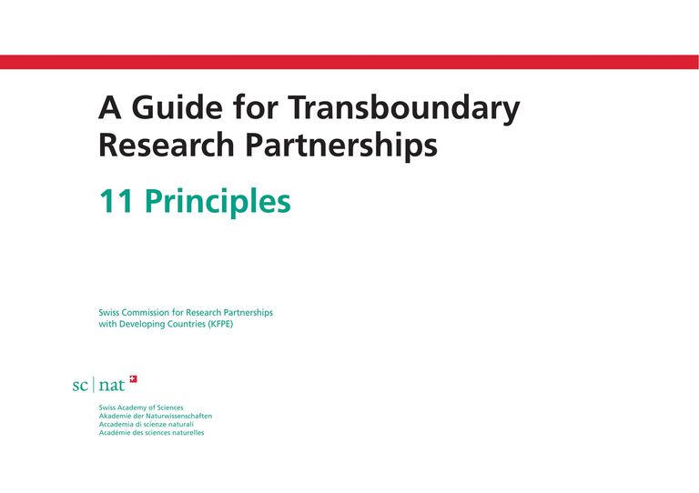 ENGLISH version: Guide for Transboundary Research Partnerships