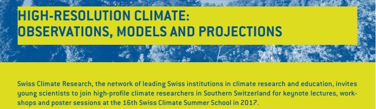 Announcement 16th International Swiss Climate Summer School 2017