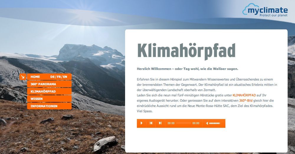 Webseite Klimahörpfad: Neuer Klimahörpfad im Wallis