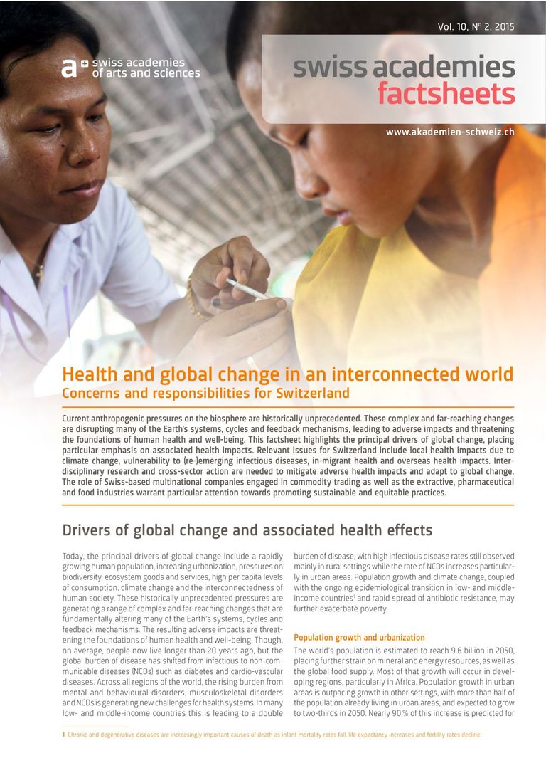 Health and global change in an interconnected world - Concerns and responsibilities for Switzerland