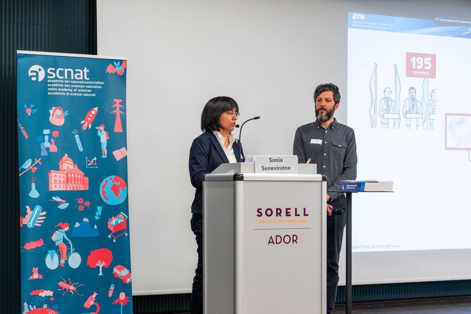 IPCC Info Event 2024 / Sonia Seneviratne and Filippo Lechthaler IPCC Info Event 2024 / Sonia Seneviratne and Filippo Lechthaler