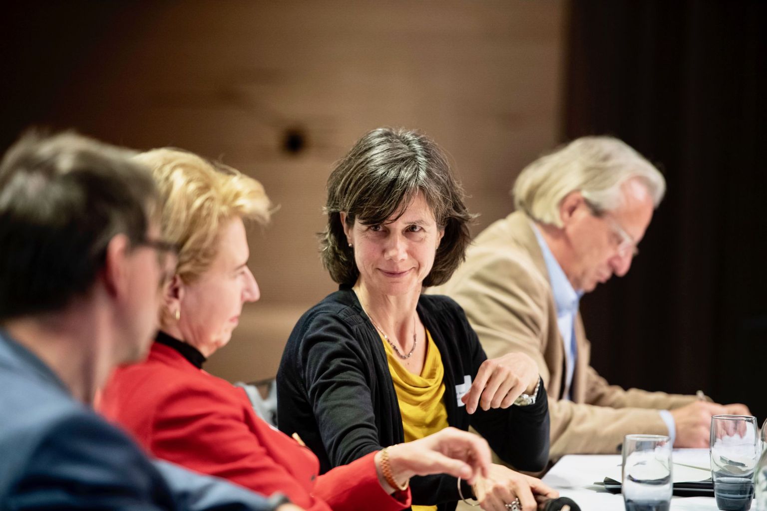 Stakeholder roundtable with Matthias Egger, Andrea Schenker-Wicki, Nicole Schaad and Michael Stauffacher Stakeholder roundtable with Matthias Egger, Andrea Schenker-Wicki, Nicole Schaad and Michael Stauffacher