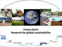 Teaser: Future Earth: Research Program for Global Sustainability