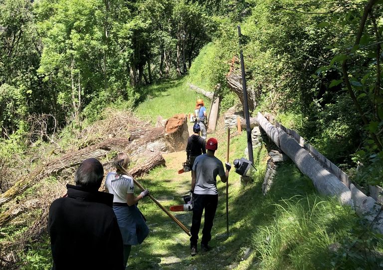 Maintaining mountain commons in Fang village, Anniviers valley, Switzerland (2025). Maintaining mountain commons in Fang village, Anniviers valley, Switzerland (2025).