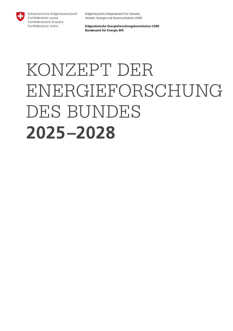 KONZEPT DER ENERGIEFORSCHUNG DES BUNDES 2025–2028