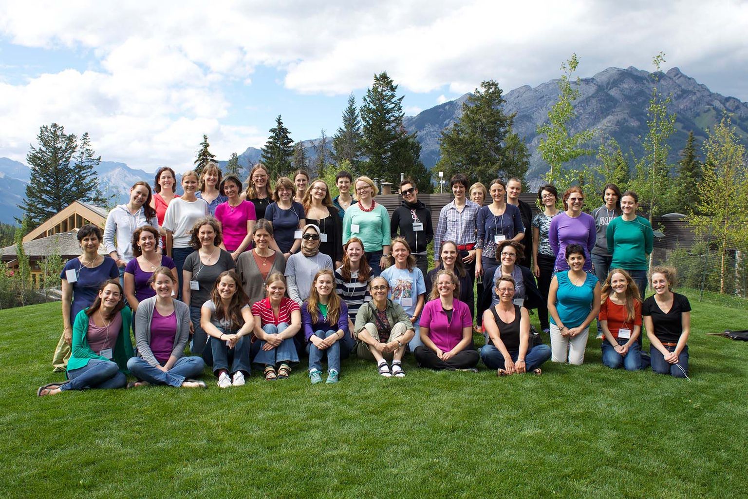 The group photo was taken in 2011 at the first 'Women in Topology' workshop in Banff, Canada. The course was founded by Kathryn Hess and three colleagues to promote women in topology and strengthen their network. The group photo was taken in 2011 at the first 'Women in Topology' workshop in Banff, Canada. The course was founded by Kathryn Hess and three colleagues to promote women in topology and strengthen their network.