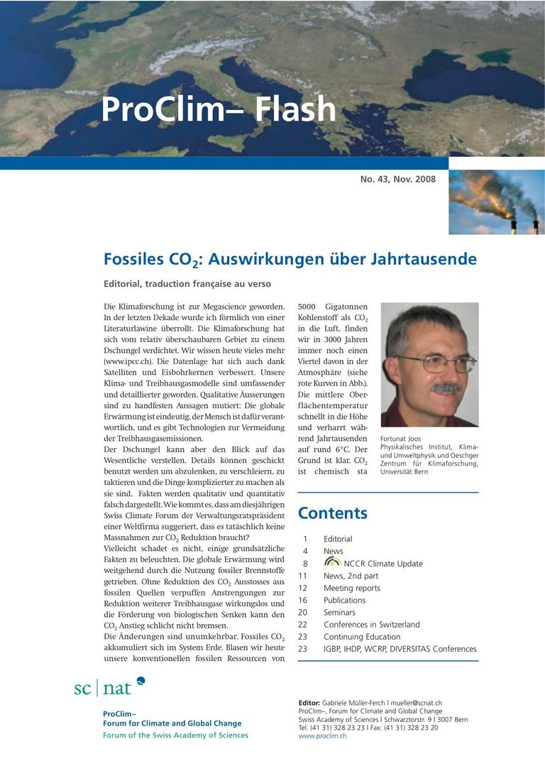 entire publication: ProClim- Flash 43 / Edito Fortunat Joos