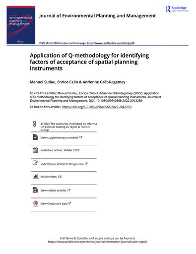Application of Q-methodology for identifying factors of acceptance of spatial planning instruments