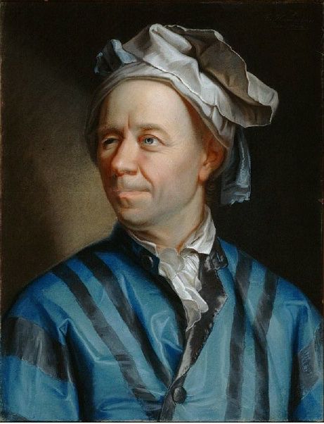 Portrait of Leonhard Euler (1707-1783), painted by Emanuel Handmann 1753.