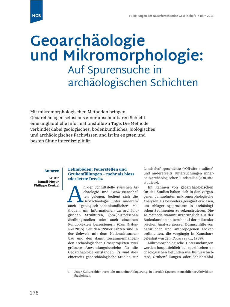 Geoarchäologie und Mikromorphologie