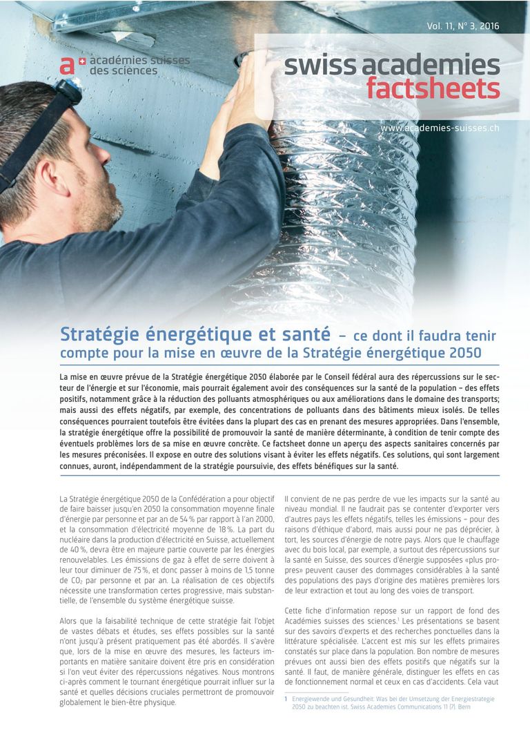 Stratégie énergétique et santé (PDF)