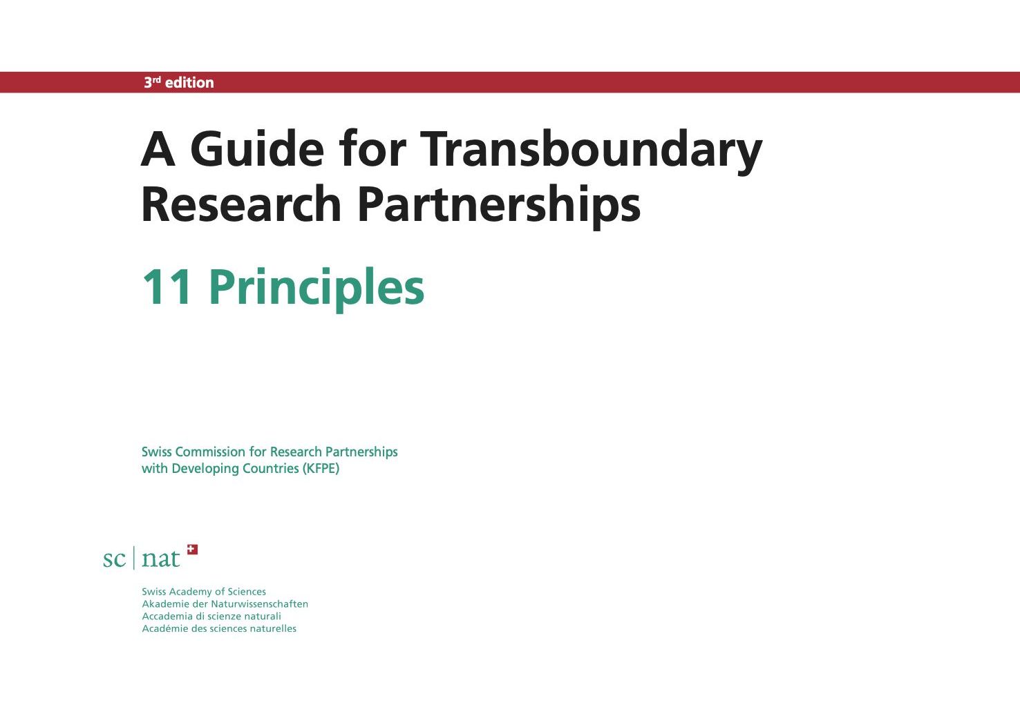 KFPE Guide for Transboundary Research Partnerships