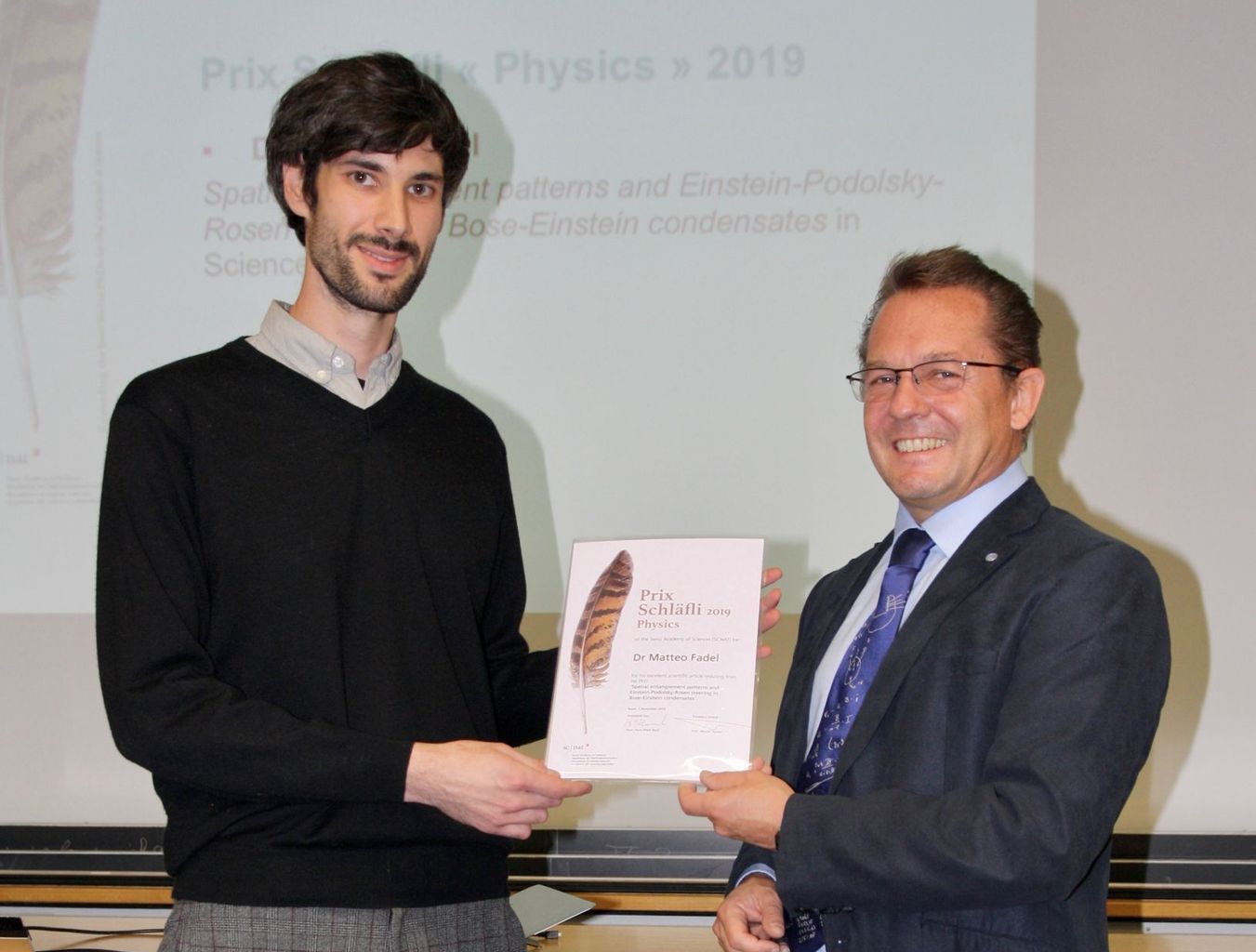 Matteo Fadel and Hans Peter Beck – Prix Schlaefli Physics_2019
