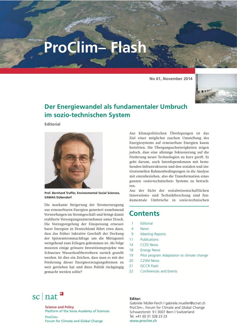 entire publication: ProClim- Flash 61 / Edito Bernhard Truffer