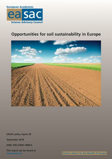 Rapport de l'EASAC "Opportunities for soil sustainability in Europe"