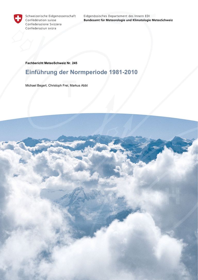 Bericht herunterladen: Einführung der Normperiode 1981-2010