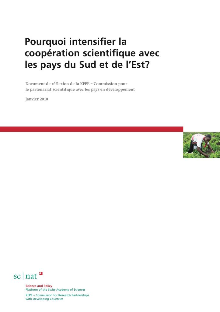 Pourquoi intensifier la coopération scientifique avec les pays du Sud et de l’Est?