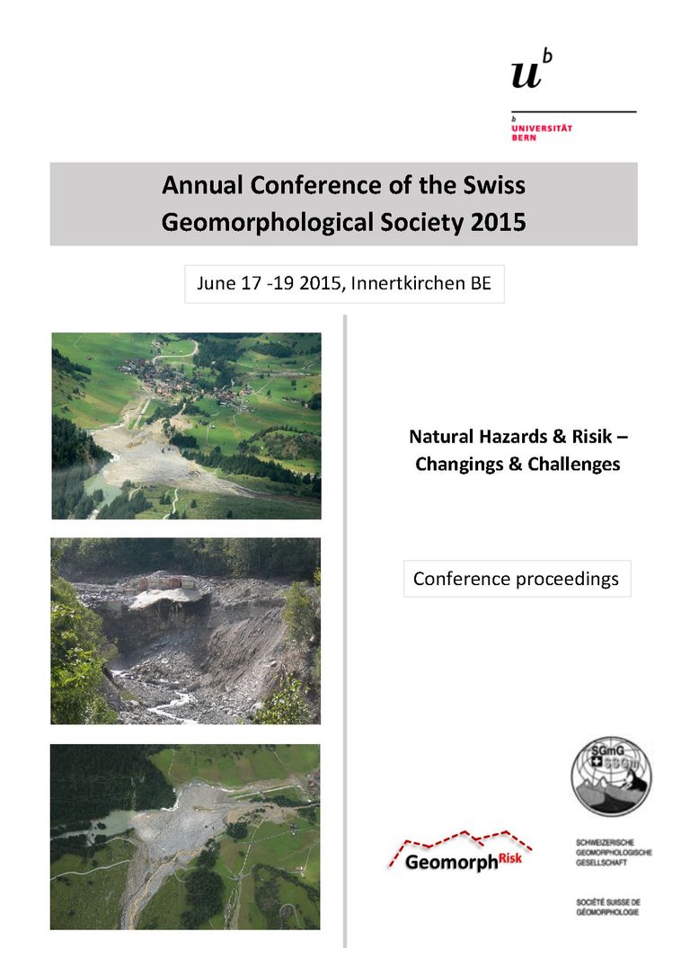 Frontpage Conference  ProceedingsAnnual Conference of the Swiss Geomorphological Society 2015