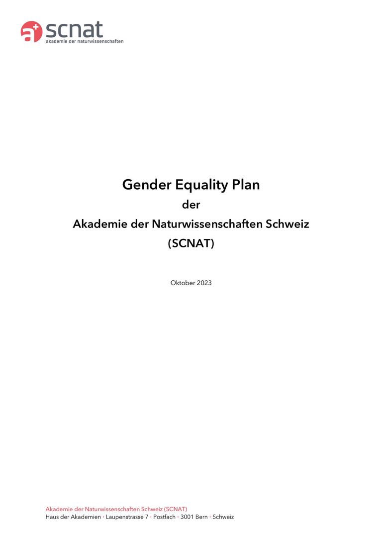 Gender Equality Plan SCNAT