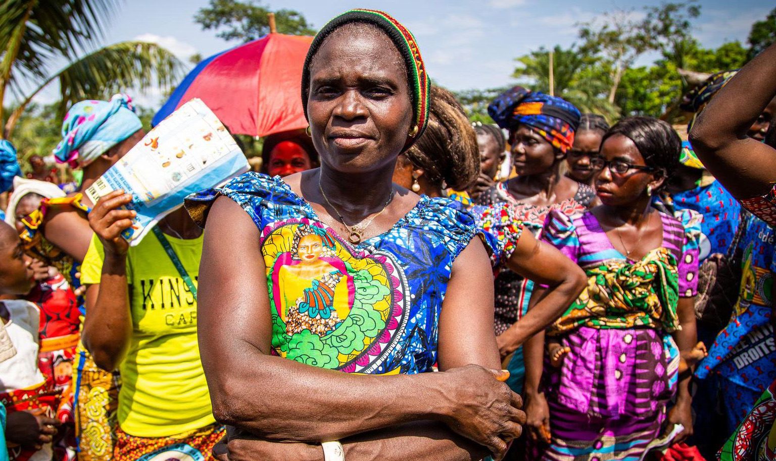 On International Women's Day, 8 March, the women in Lokolo demonstrate for their rights.