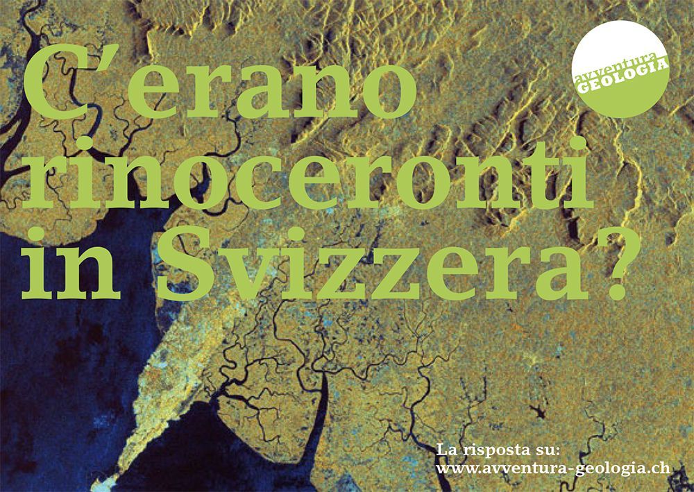 Cartolina postale Avventura Geologia «C'erano rinoceronti in Svizzera?»