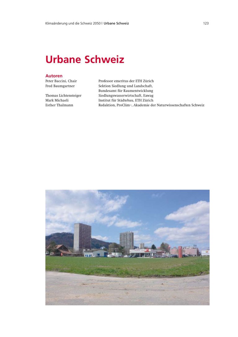 Kapitel aus CH2050: Urbane Schweiz
