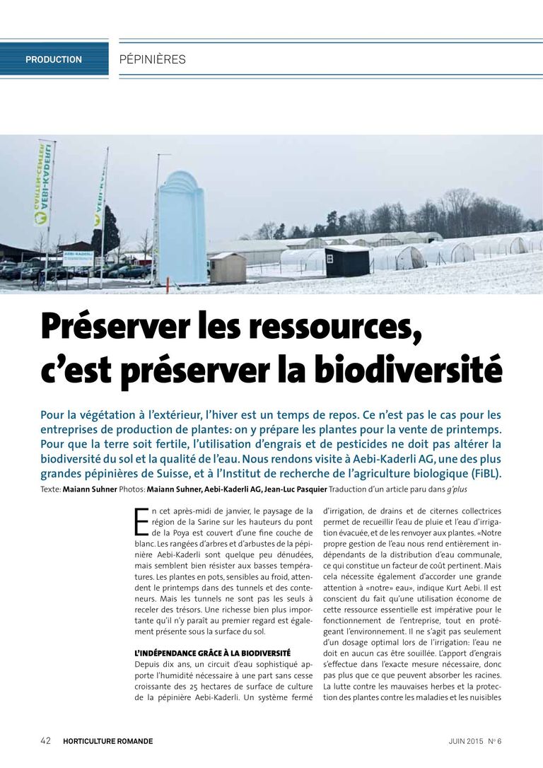 Biodiversité  en  horticulture 2: préserver les ressources, c’est préserver la biodiversité