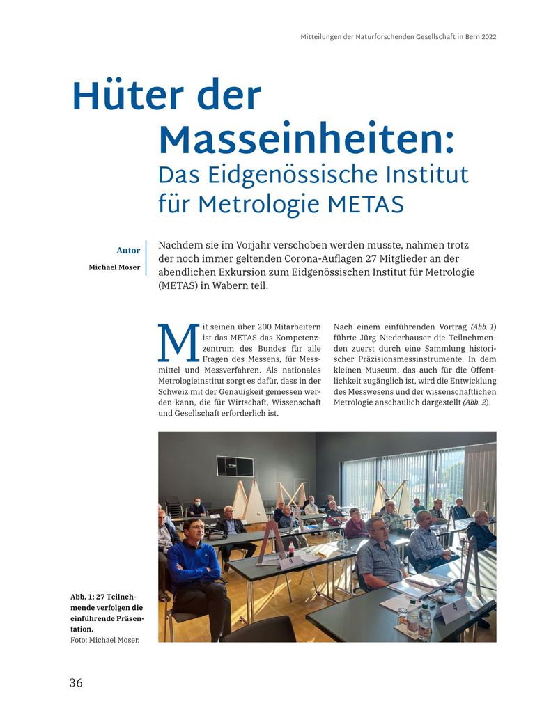 Hüter der Masseinheiten: Das Eidgenössische Institut für Metrologie METAS