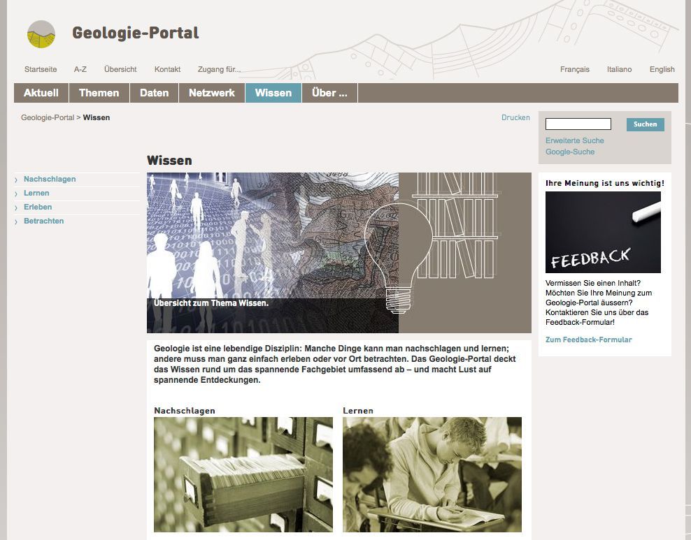 Das Geologie-Portal: Die Informationsplattform der Schweizer Geologie-Szene