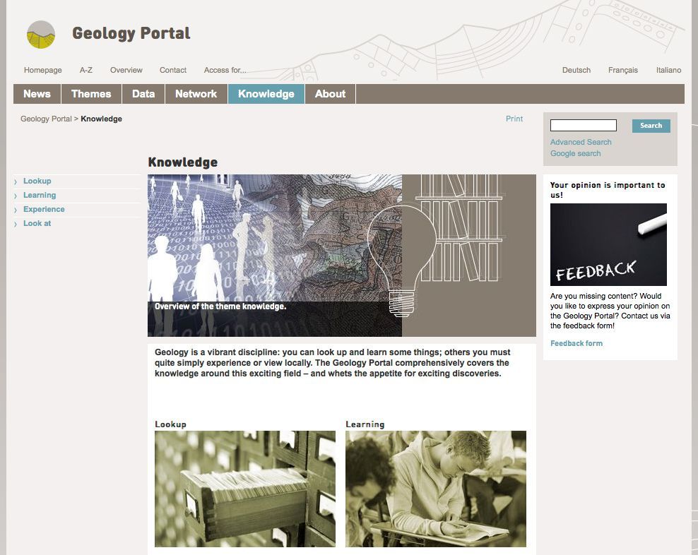 The Geology Portal: The information platform of the Swiss geology community