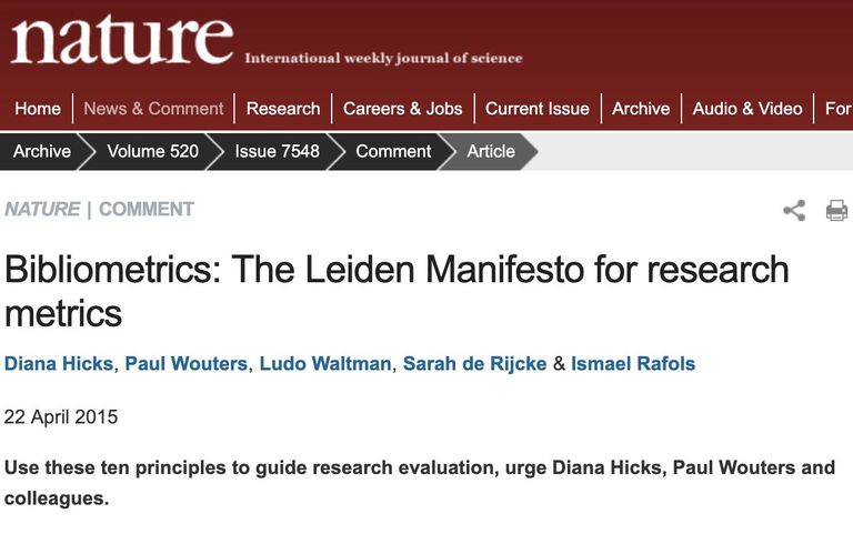 Leiden Manifesto paper