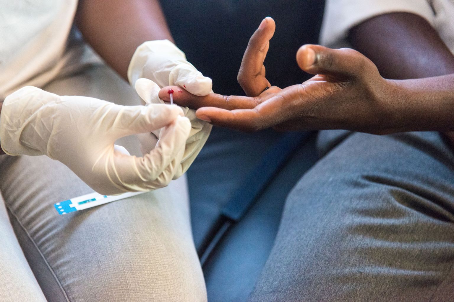 Finger prick, HIV-campaign, Lesotho