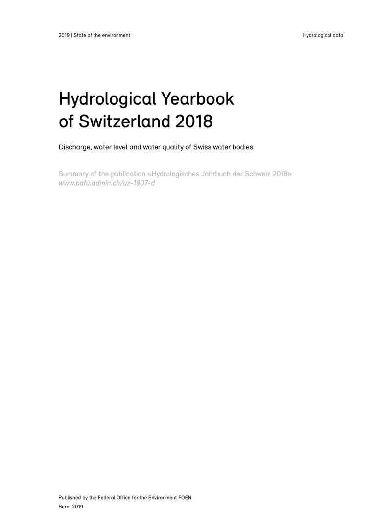 Hydrological Yearbook of Switzerland 2018 (Summary)