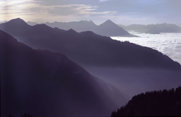 sea of fog mountains alps