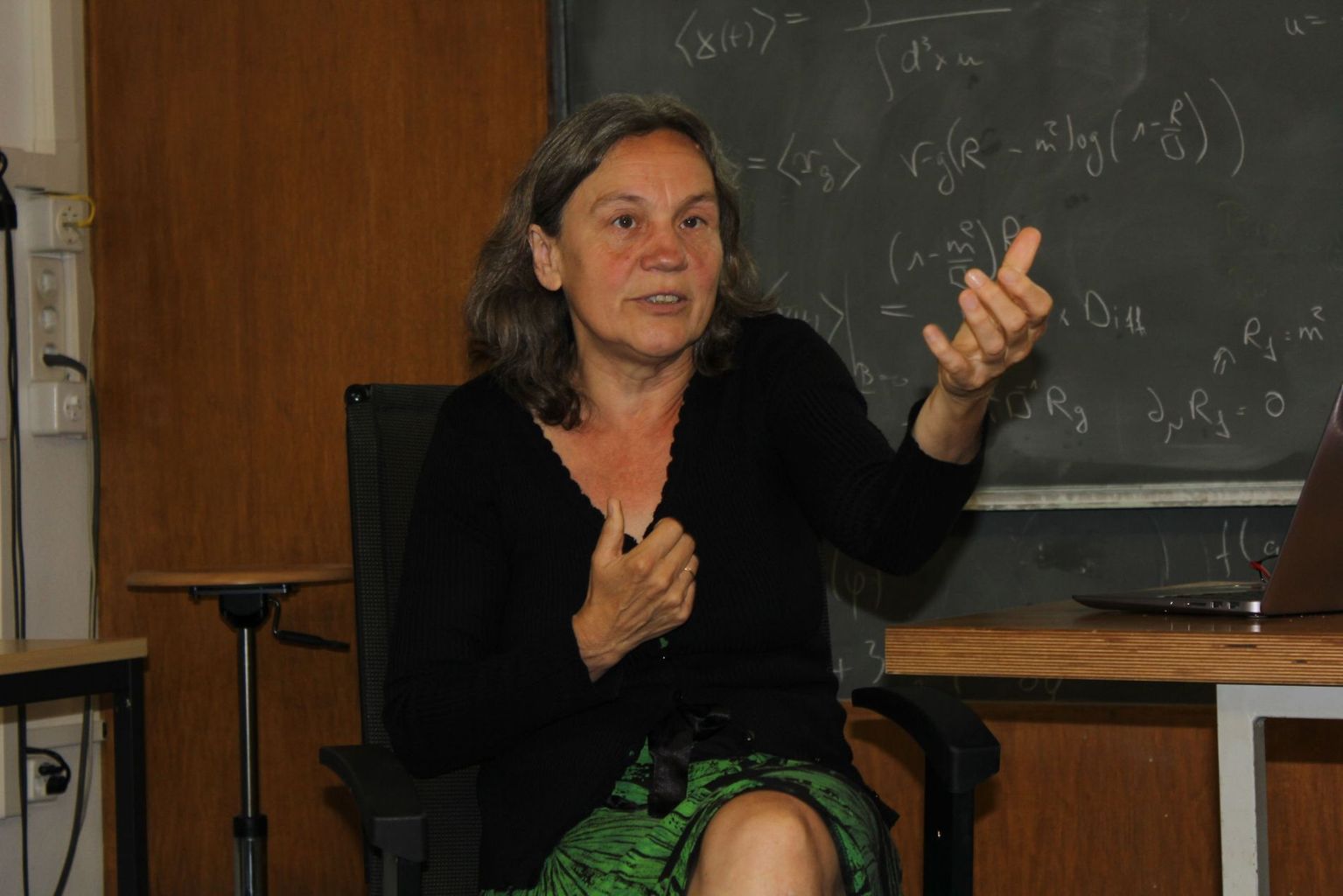 I enjoy discussing physics with me collaborators until we understand a complex physical phenomenon. But I also like very much sitting at my desk and playing with equations to derive something new.            Ruth Durrer (U. Geneva)