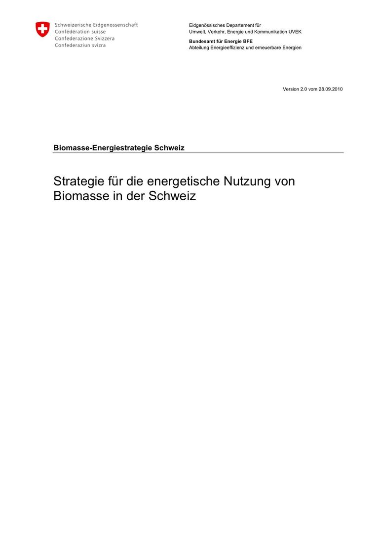 Biomasse-Energiestrategie Schweiz